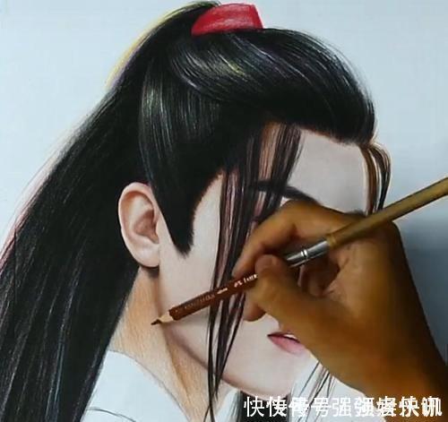 魏无羡@美术生彩铅绘“魏无羡”,画完脖子的那一刻,小飞侠:真实!