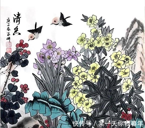 画家杨子妍窈窕花鸟形骨轻秀