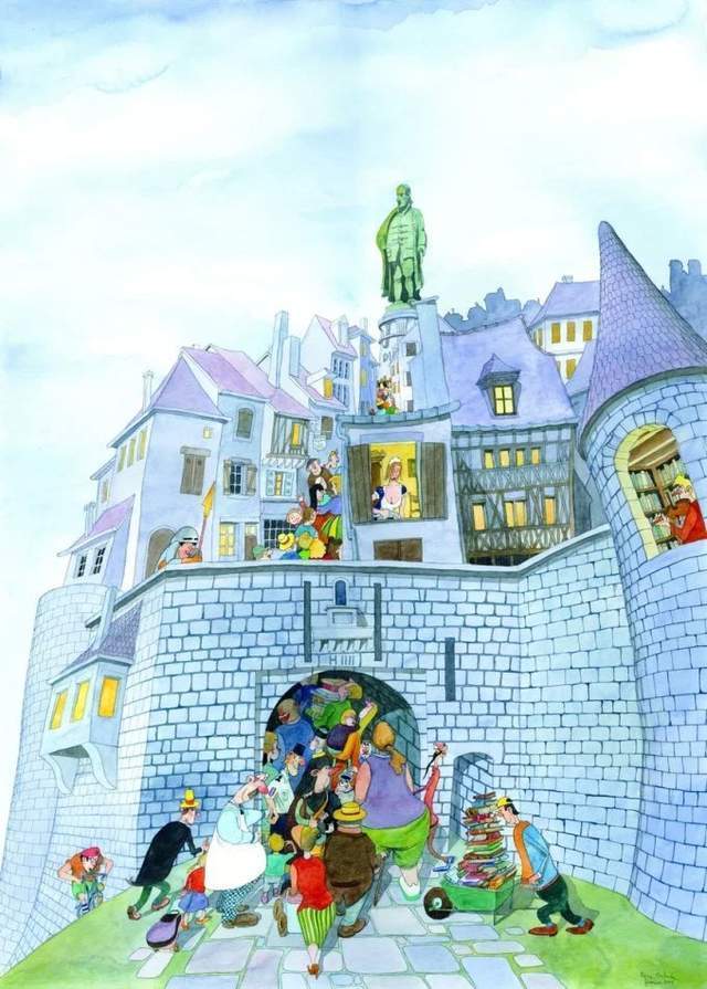 水彩&颇有想象力的插画:童话故事般的建筑水彩