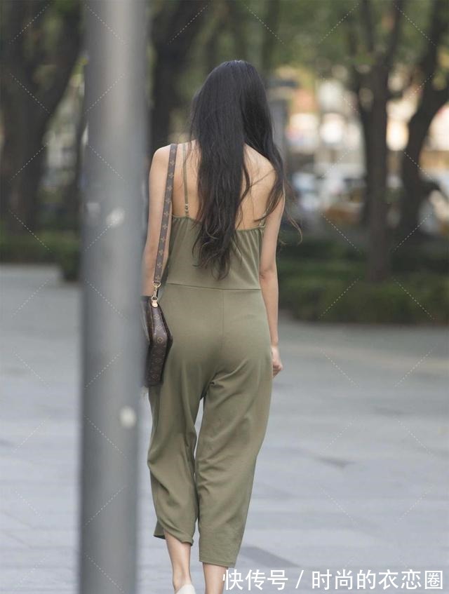 连体裤 暗绿色连体裤,休闲版型更显洒脱自在,大气自然!