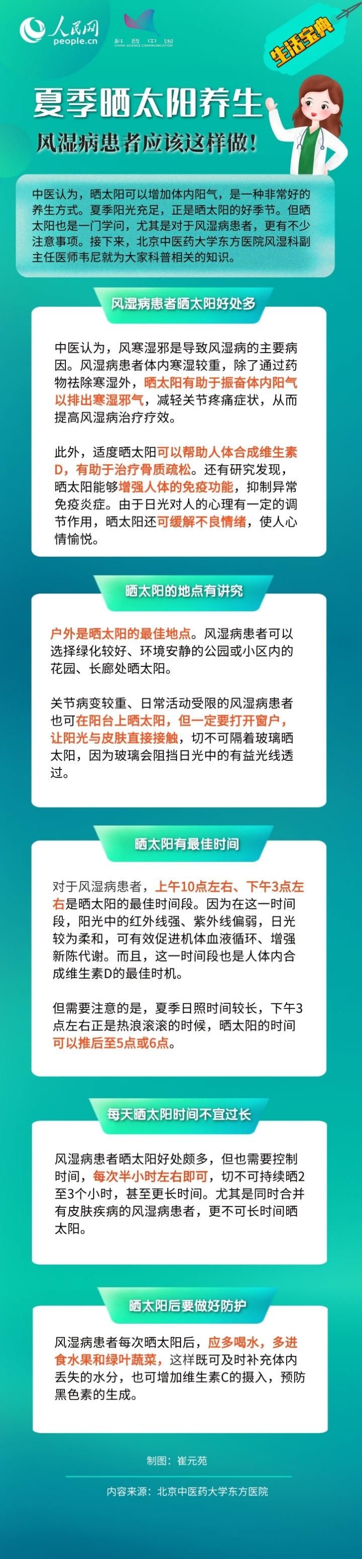 患者|夏季晒太阳养生 风湿病患者应该这样做！