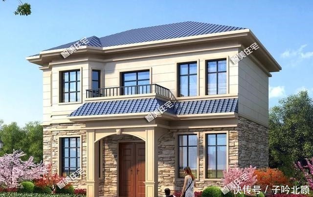 二层|小户型造价低的二层别墅，占地面积一百以内，外观也很漂亮！