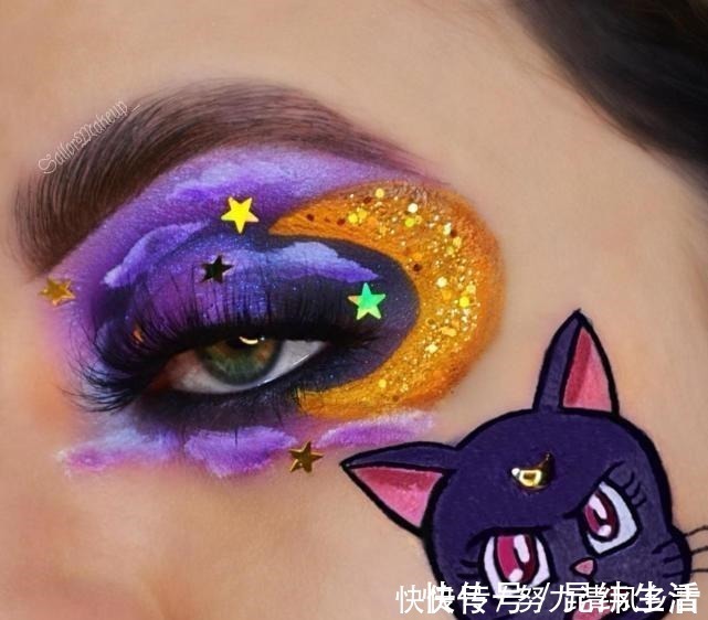 艾莎女王|把“动画人物”画在眼上，艾莎女王有创意，芭比粉的小樱竟这么美