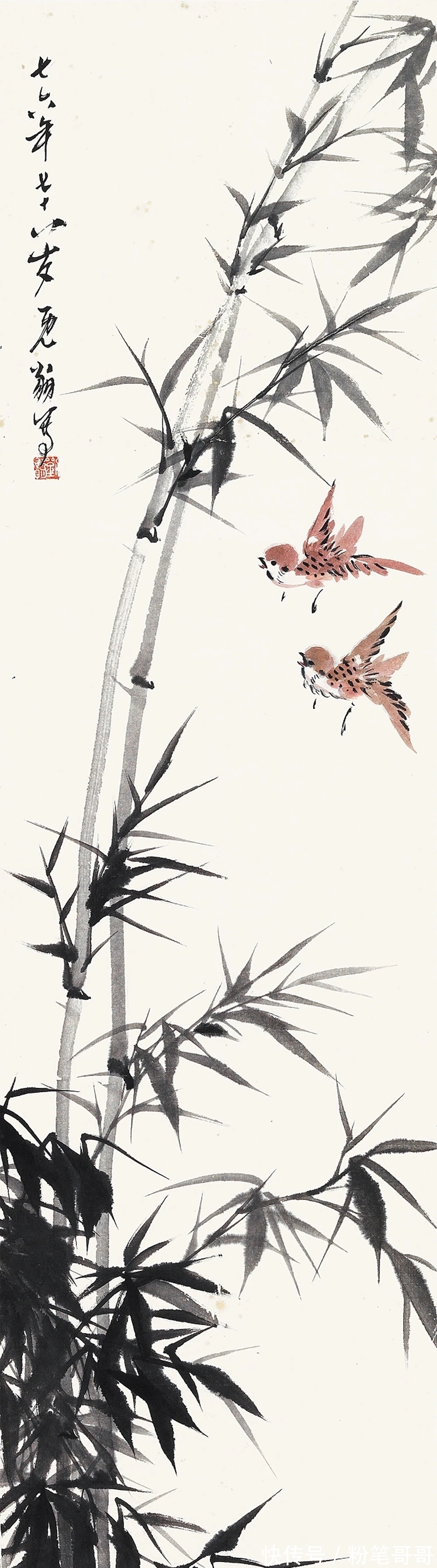 花鸟画@近现代四川水平最高的花鸟画家之一|刘既明画芦雁