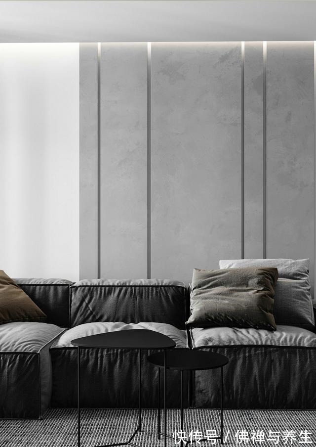 餐厨|现代两居,仅以黑灰两色,就打造出十足的高级感!