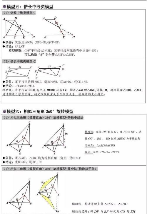 初中数学: 12个几何题解题模型汇总, 保藏保藏!