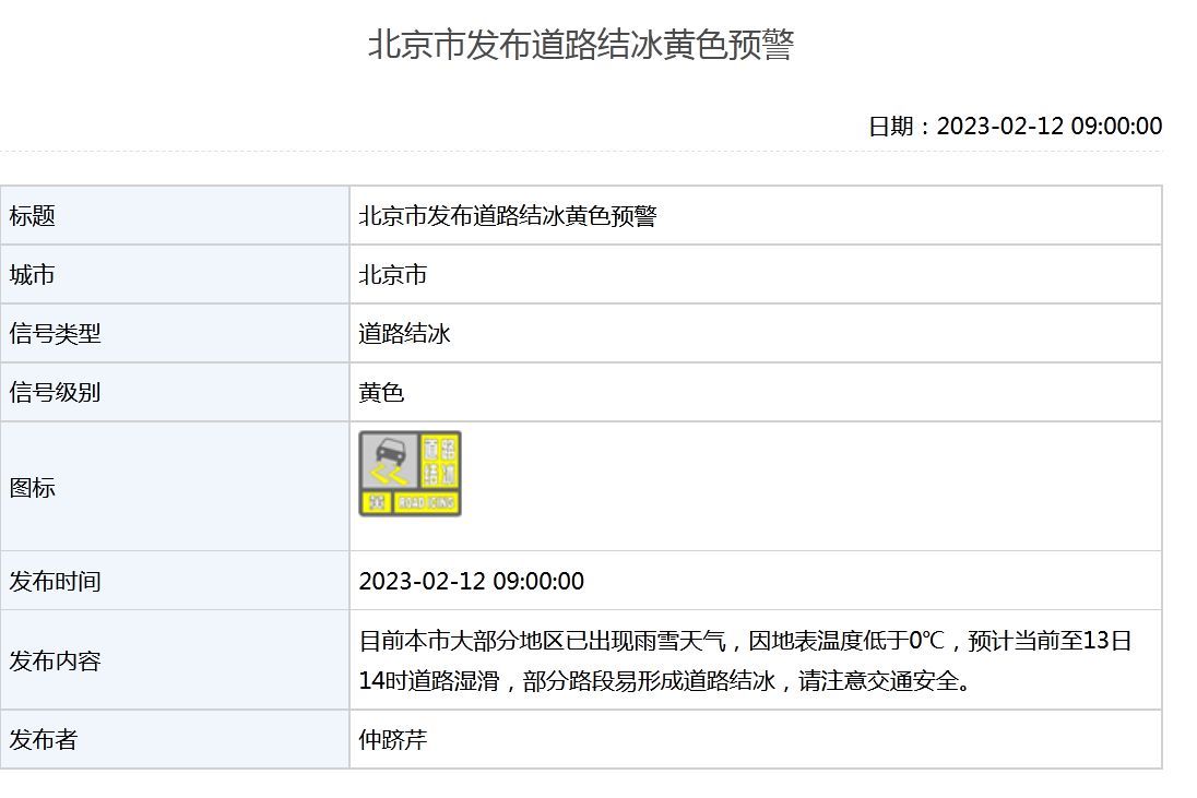 雨雪“上岗”！北京发道路结冰黄色预警，93条公交线采取措施