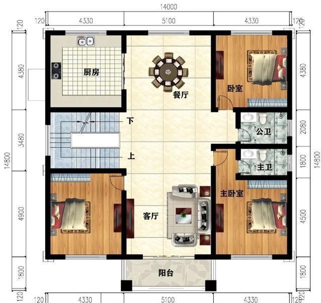 别墅|室内配堂屋，一二层都带厨房的别墅户型，外形都很漂亮