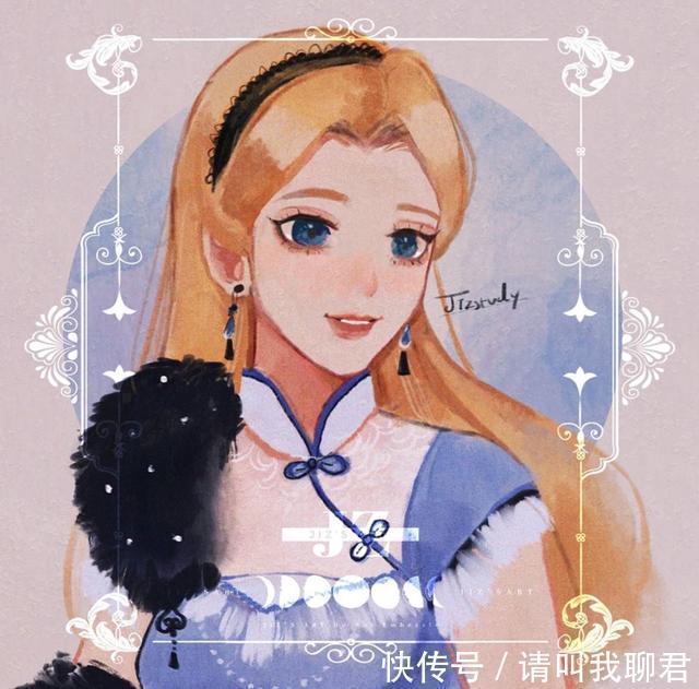 爱丽儿|迪士尼公主遇上“中国风旗袍”白发艾莎艳惊四座,蒂安娜很摩登