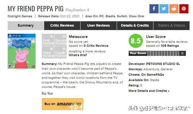 |游戏界笑话！小猪佩奇游戏评分超战地COD和GTA三部曲总和