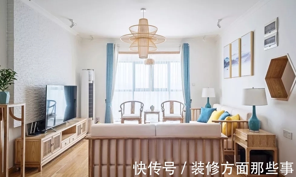 四居室|135平中式四居室,悬浮式极简的电视背景墙很时尚
