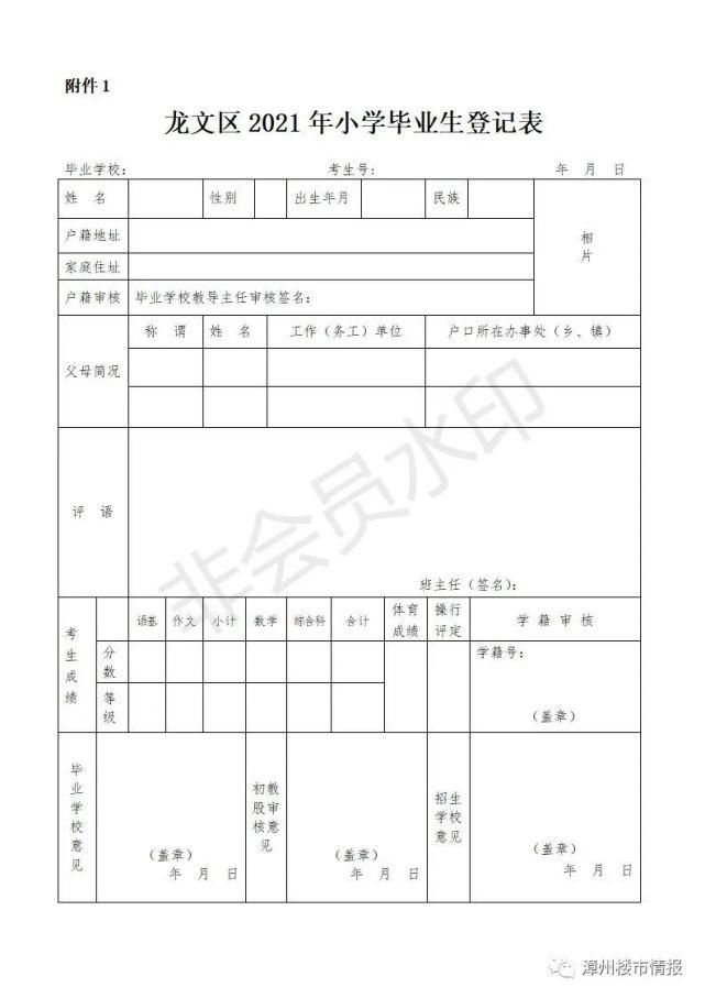 千万别再错过！2021年龙文区小升初回漳生登记和资格审核补登记通知