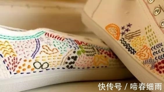 diy 小白鞋穿腻了?试下刺绣后的小白鞋,一样穿出“花”样!附教程
