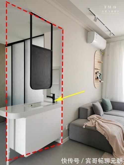 l型|拜托隔断别再砌墙了,延伸1米1长洗漱台,客厅多得个1㎡,多牛
