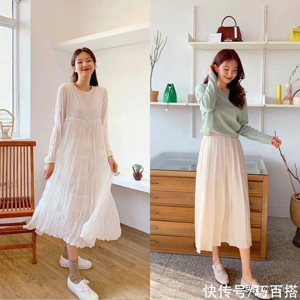 春天就应该穿代表春天的衣服，衬衫、裙装通通安排上，好看不挑人