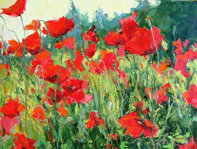 塔尔萨大学&窗外的景色 浓郁的色彩,戴安娜·恩斯沃思的风景油画