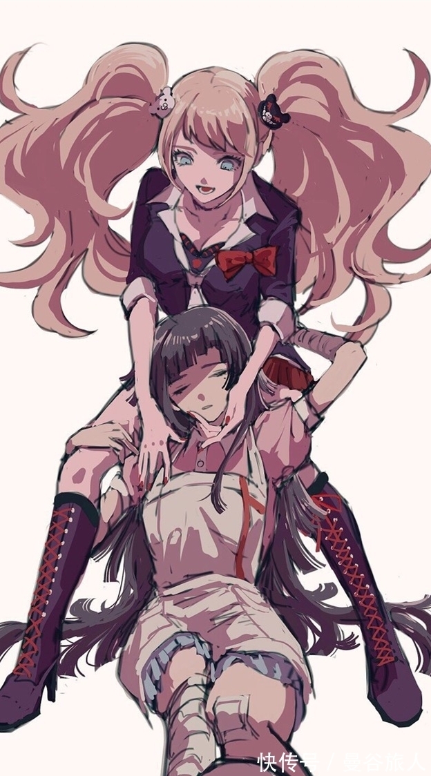 全面屏|《弹丸论破》江之岛盾子X罪木蜜柑,动漫全面屏壁纸