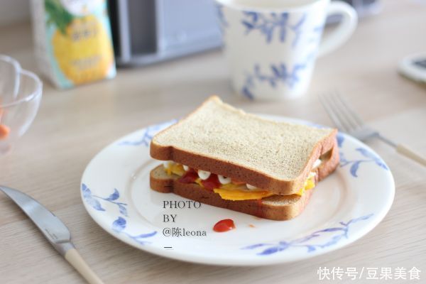 快手|家庭简约版低脂三明治快手早餐