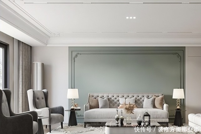 欧式|125平现代风三居室,欧式电视墙和草绿色碰撞出不一样的火花