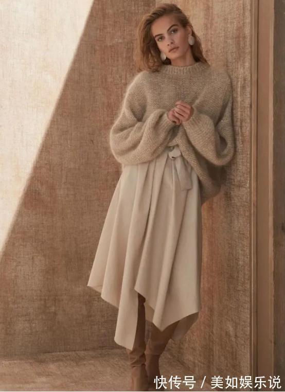 下半身|毛衣+半裙，这才是40岁+女性的时髦穿搭！优雅又气质