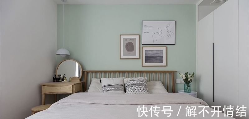 舒适|125㎡薄荷绿装修,三室两厅,清爽美丽