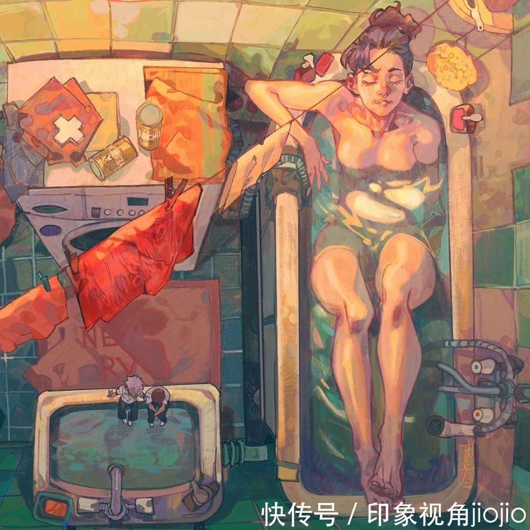 插画@耐人寻味的浮生绘影,充满强烈的美漫元素,有着吸引人的魄力