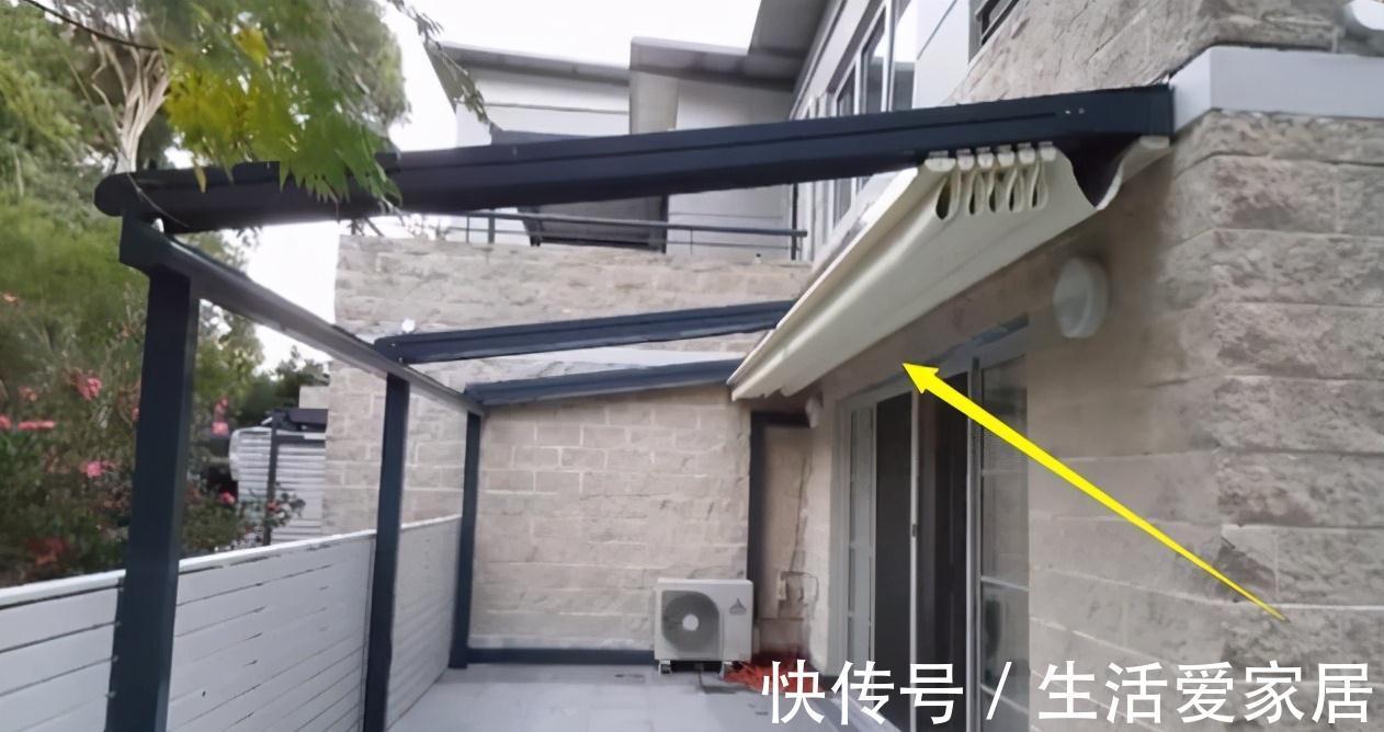 遮阳布|一楼别折腾装阳光房,直接换这种棚,通风遮阳效果好还能一键开合