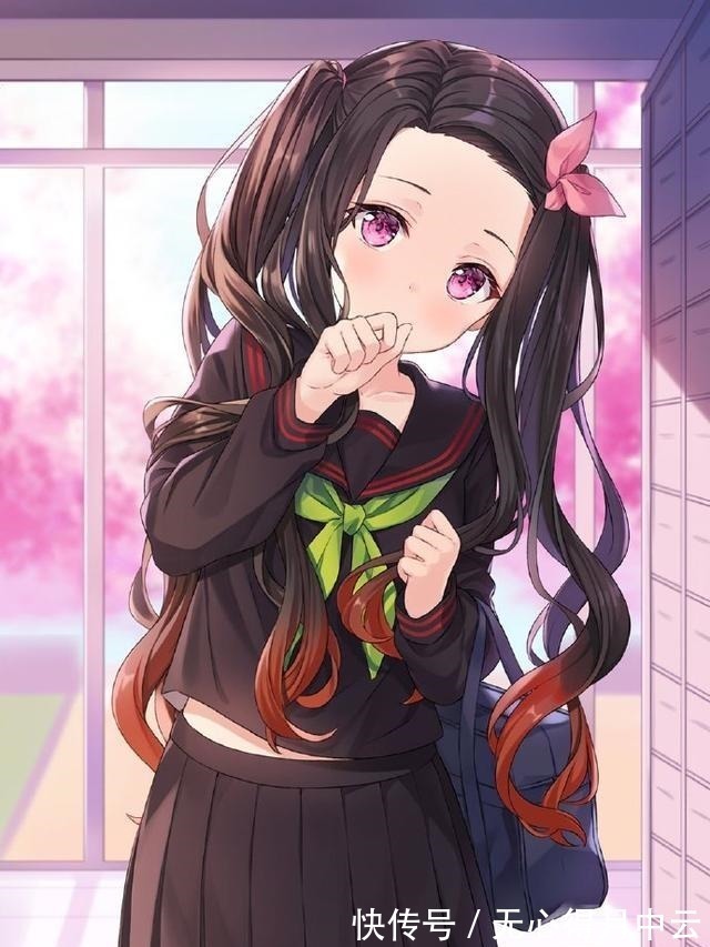 学生服|鬼灭之刃这位画师大佬笔下的祢豆子太棒了,学生服可爱到犯规啊