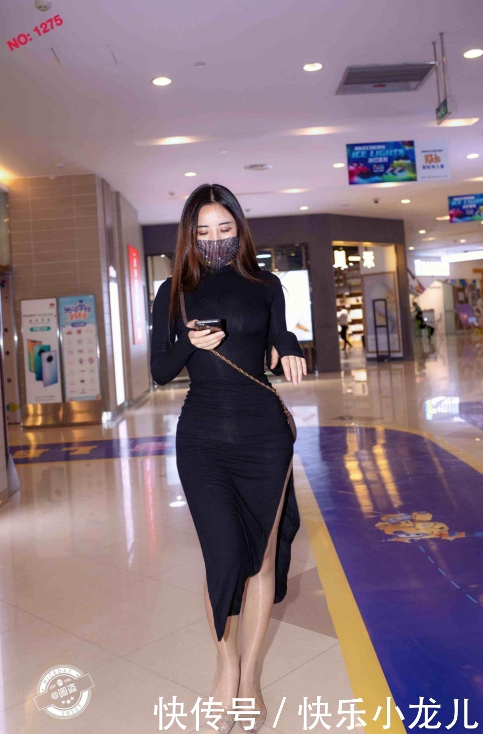 半身裙 “漏斗形”身材的连衣裙美女，得体耐看又时尚，白里透白