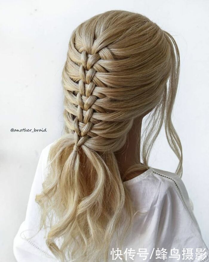 网红达人|65张编发照片,这哪是编头发分明是画画,图3这发型一次要半天