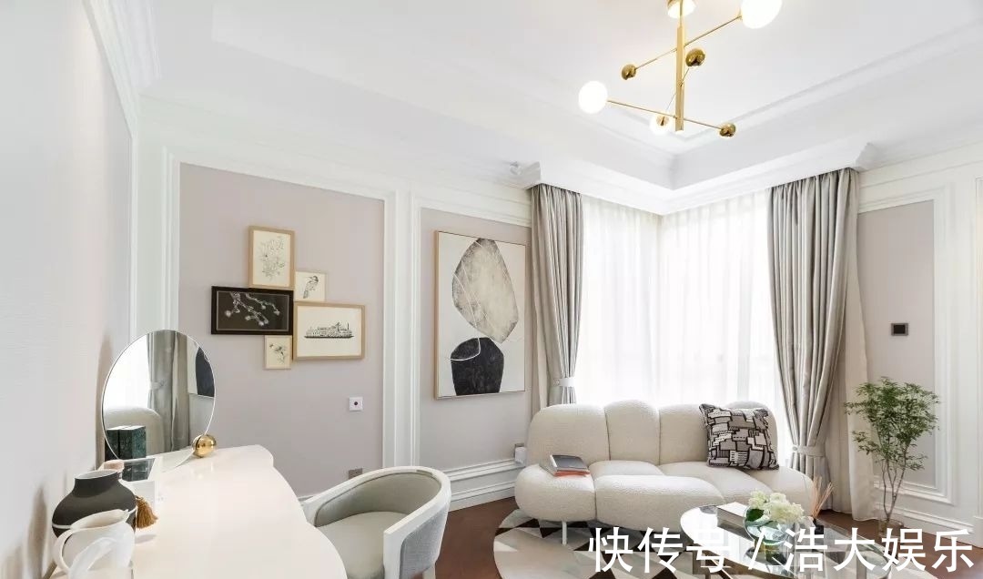 软装|270㎡精装房软装设计,简洁、纯美的温馨轻法式风