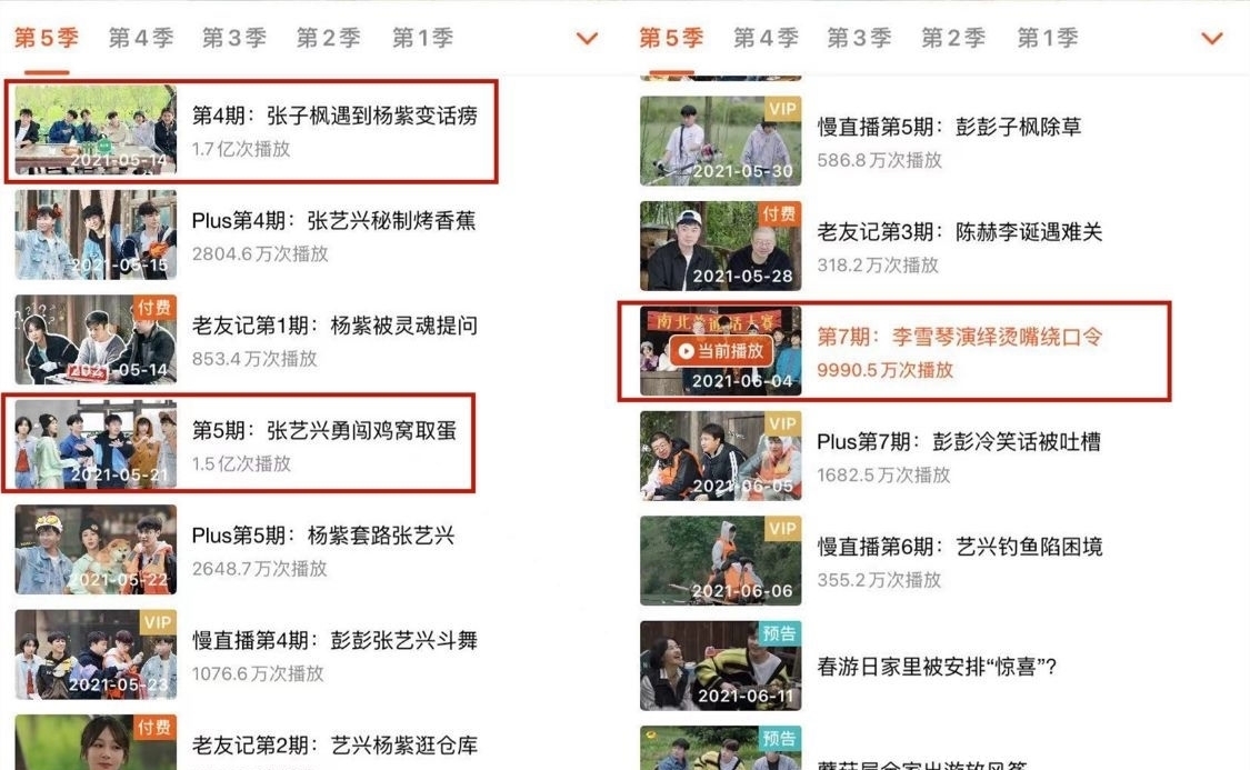 李雪琴 杨紫走后《向往的生活》网播量下滑 李雪琴也救不了陈赫与李诞