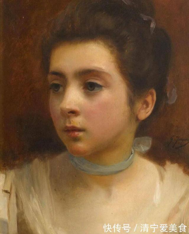 肖像画!花容月貌般的法国女性人体油画,眉梢眼角藏秀气,声音相貌露温柔