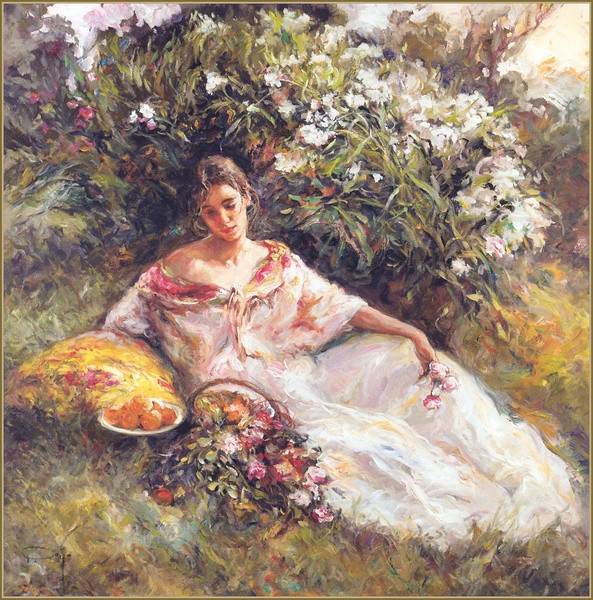 西班牙!千人一面的现代型美女;西班牙画家Jose Royo写实人物油画