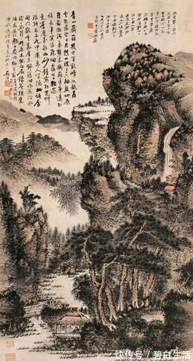 石涛|清代著名的山水画名家石涛，创作的山水画，意境颇为悠远