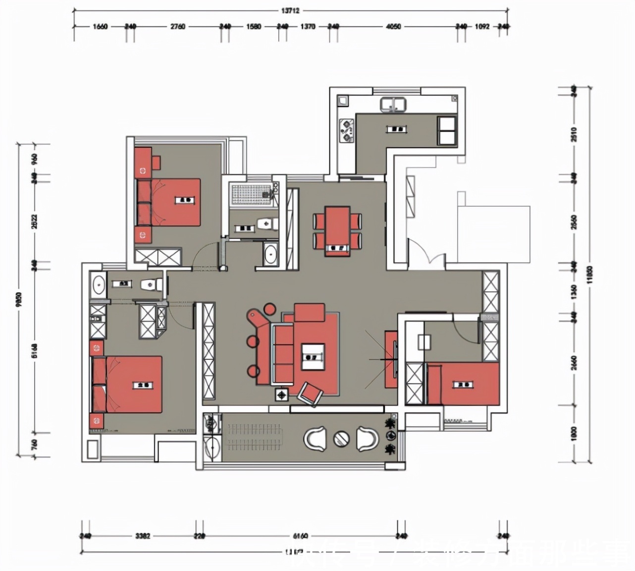 重金属|119平现代风三居室,既有现代的唯美也有重金属色彩的时尚美