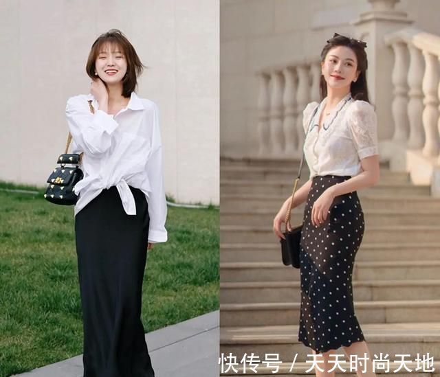 服饰|很适合夏季的搭配:衬衫+半裙,遮肉显瘦,上班上学都能穿