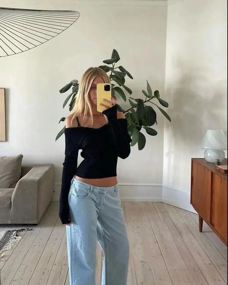 针织|一字肩针织衫,9月不穿傲娇下线