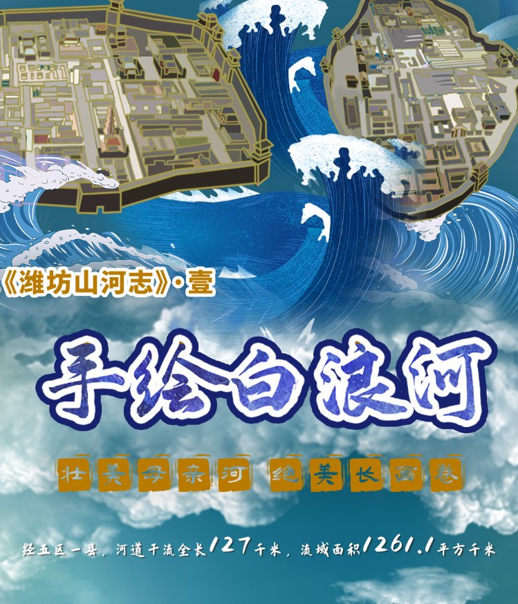  山河|《潍坊山河志》·壹--手绘白浪河