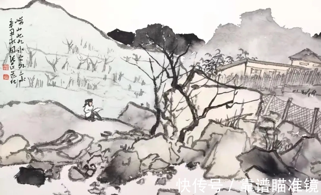 清溪$张正山水画,似一条从传统大山里流出的清溪