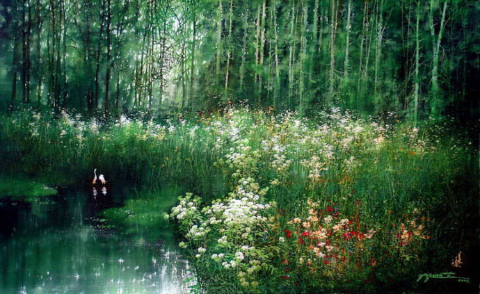 静恬#舒益谦的绘画作品,有一种诗意的美!