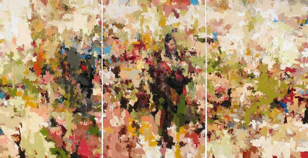 纹理&他将杂碎的色块,厚重的纹理,融于画中的人物