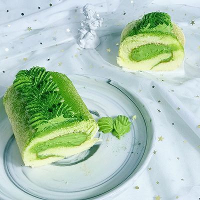 桦桦|爱心抹茶蛋糕卷