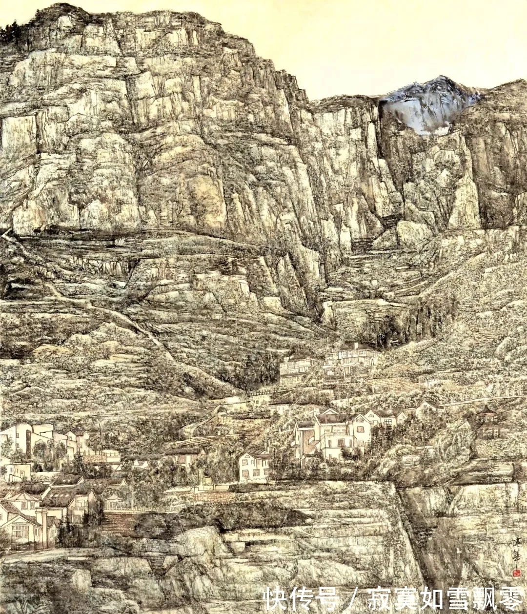 于建华&一个江南女子的山水画，全是北方的山北方的水，气势不凡！