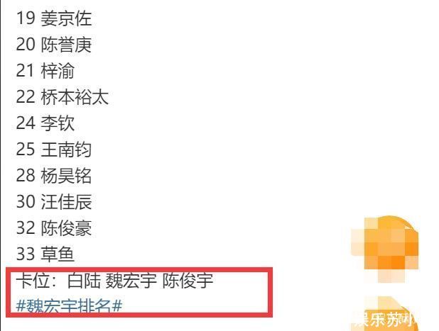 《青3》排名发布:余景天C位“动摇”，“塌房”选手终离场