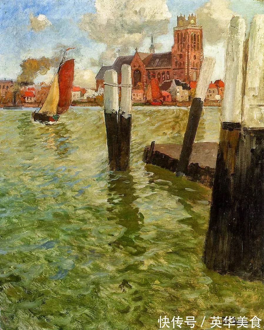 小溪|水与光的刻画,弗里茨的油画真是美妙至极