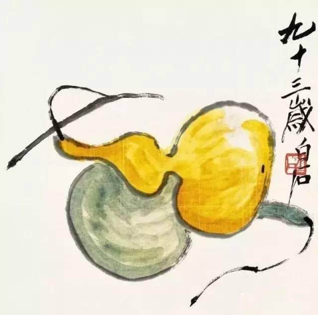 葫芦图$齐白石传人、齐良芷弟子-少白汤发周趣谈:《葫芦》缘何让齐白石称为天籁?