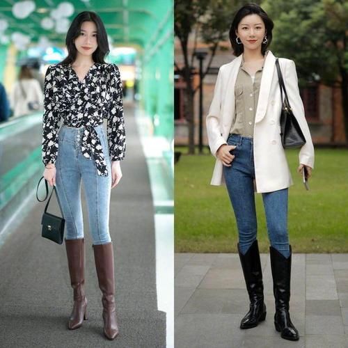 靴子 2021年秋天正流行“裤子+靴子”，不仅显瘦显高，还很洋气