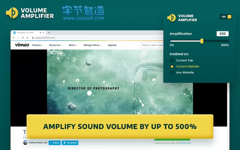 浏览器插件 Volume Magnifier 网页音量放大器-劳模下载