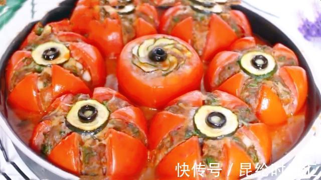 西红柿|把1斤猪肉塞7个西红柿里,半小时后变美味,做法头一次见